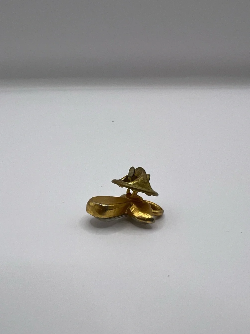Vintage Gold Tone Crystal Rhinestone Guardian Angel Lapel Pin Tie Tack